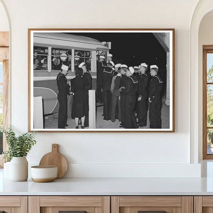 Sailors Boarding Bus at Mission Beach San Diego 1941 - Available at KNOWOL