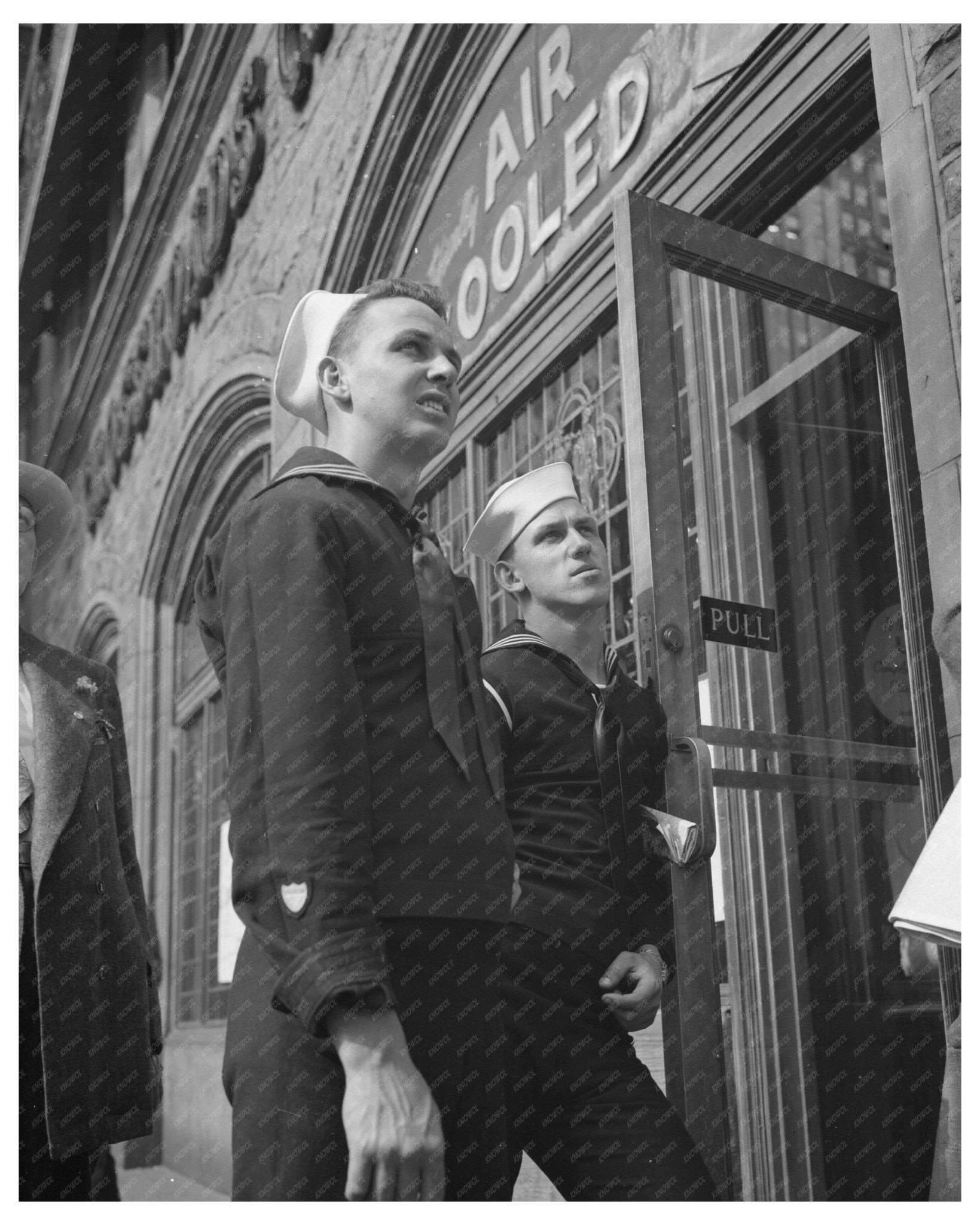 Sailors in Times Square NYC on D - Day June 6 1944 - Available at KNOWOL