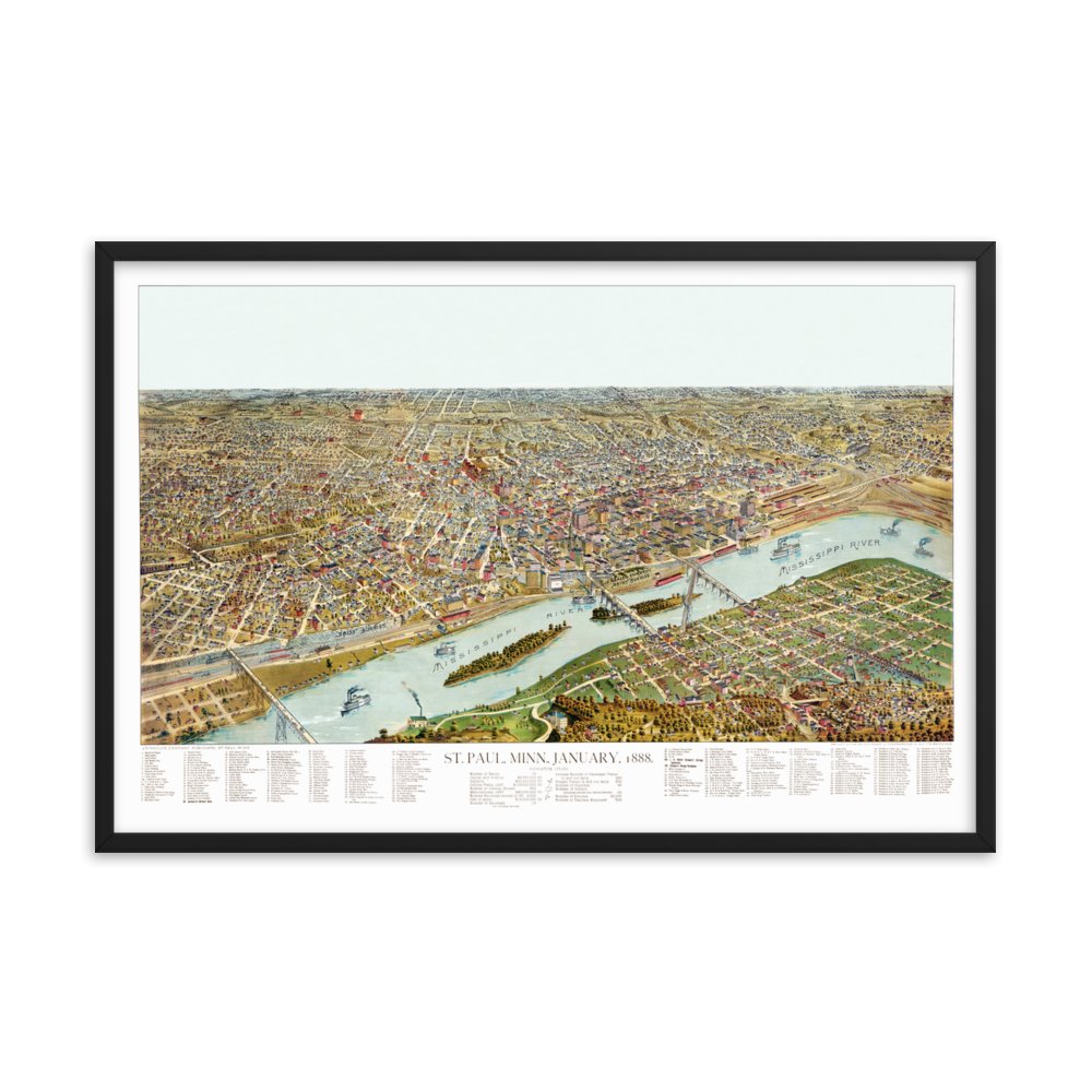 Saint Paul, MN 1888 Framed - Available at KNOWOL