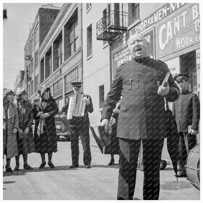 Salvation Army Preacher in San Francisco 1939 - Available at KNOWOL