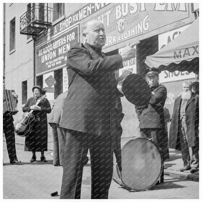 Salvation Army Preacher in San Francisco April 1939 - Available at KNOWOL