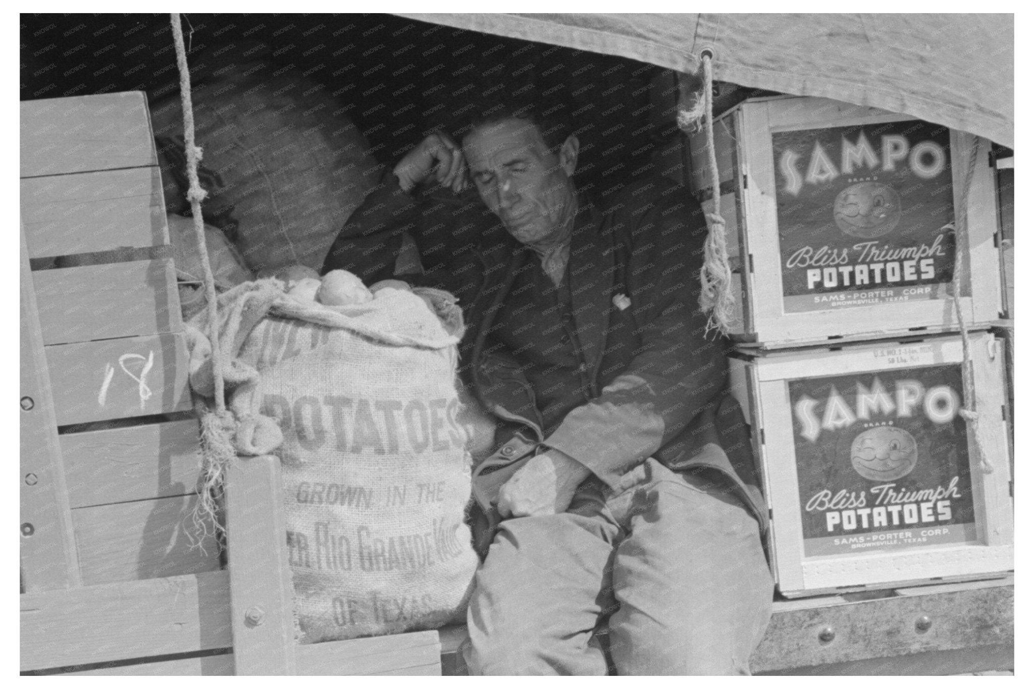 San Antonio Market Scene with Potato Peddler 1939 - Available at KNOWOL