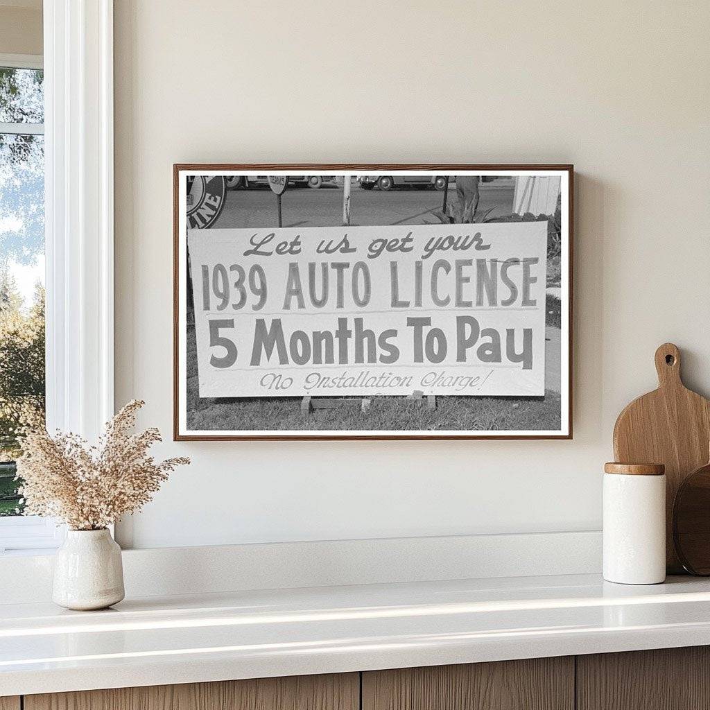 San Antonio street scene with auto license ad March 1939 - Available at KNOWOL