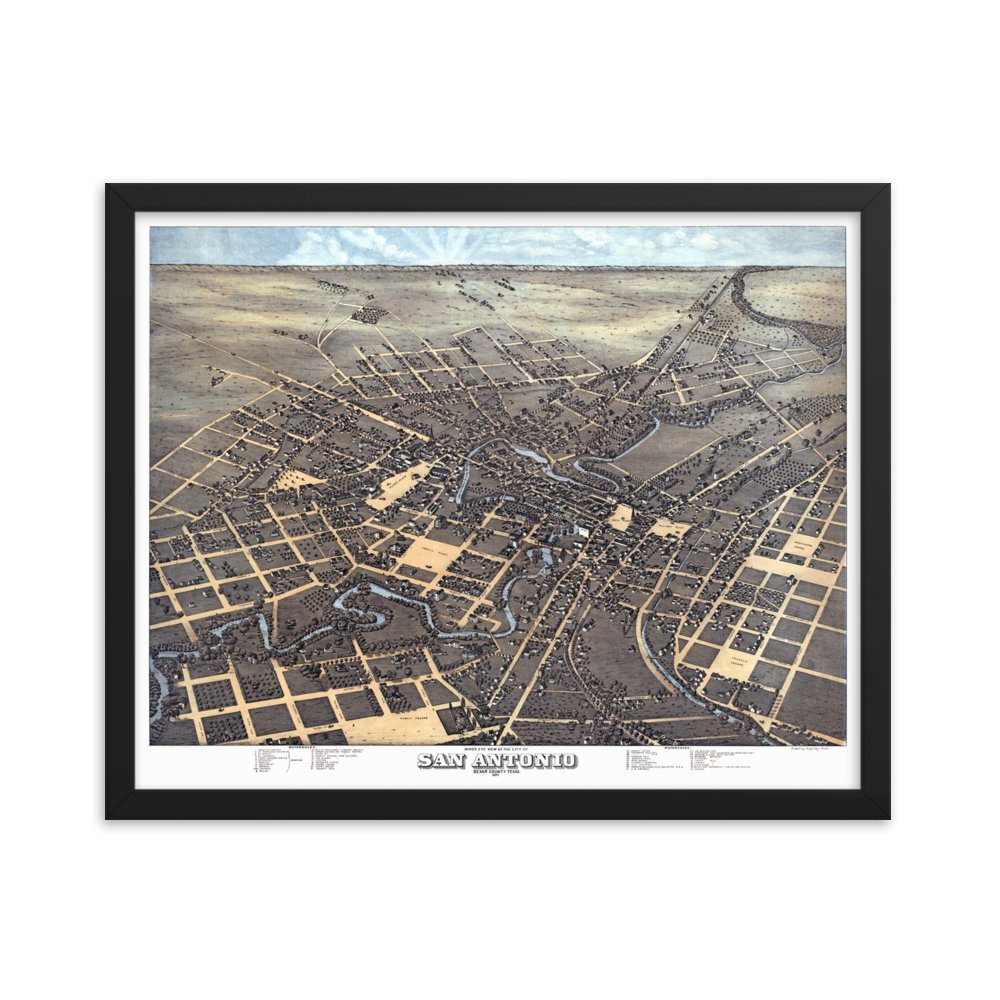 San Antonio, TX 1873 Framed - Available at KNOWOL