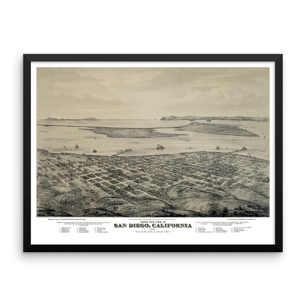 San Diego, California 1876 Framed - Available at KNOWOL