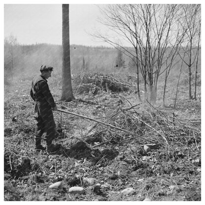 Sando Evanoff Managing Brush Fire in Iron County Michigan 1937 - Available at KNOWOL