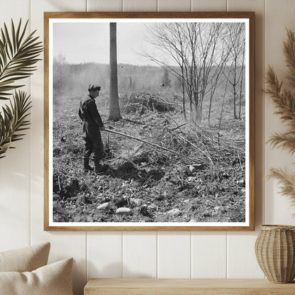 Sando Evanoff Managing Brush Fire in Iron County Michigan 1937 - Available at KNOWOL