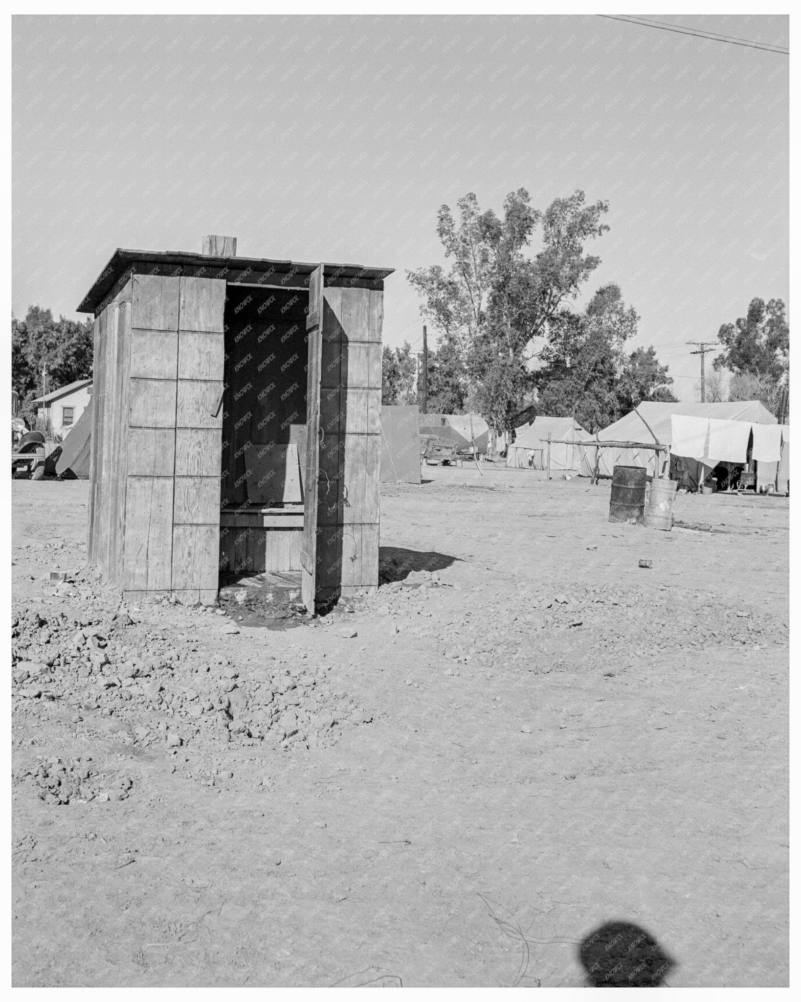 Sanitary Facilities in Carrot Pullers Camp Holtville California February 1939 - Available at KNOWOL