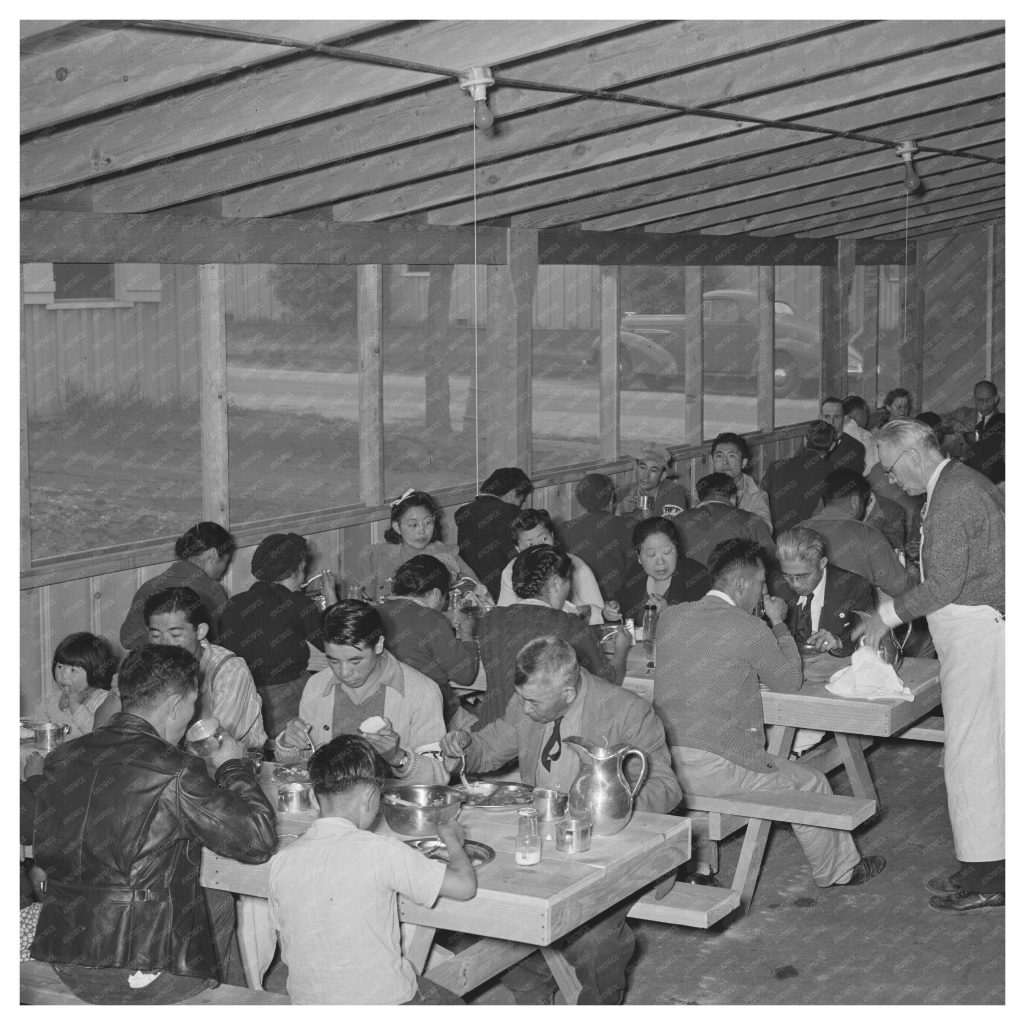 Santa Anita Reception Center Mess Hall April 1942 - Available at KNOWOL