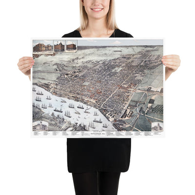 Savannah, GA 1891 Map - Available at KNOWOL