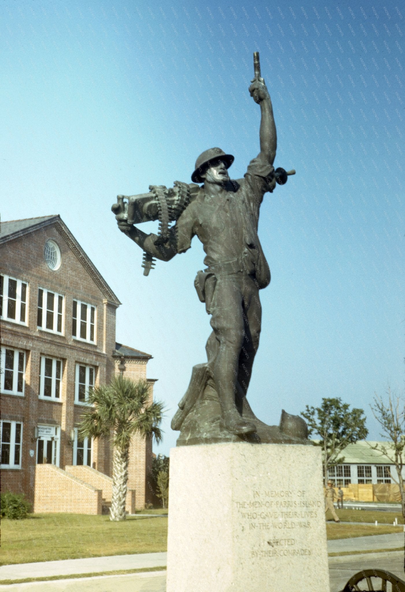 SC - Parris Island, SC Iron Mike Statue, May 1942 - Available at KNOWOL