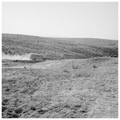 School Bus Leaving Dead Ox Flat Oregon 1939 - Available at KNOWOL