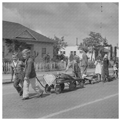 Schoolchildren Parade with Scrap Metal May 1942 - Available at KNOWOL