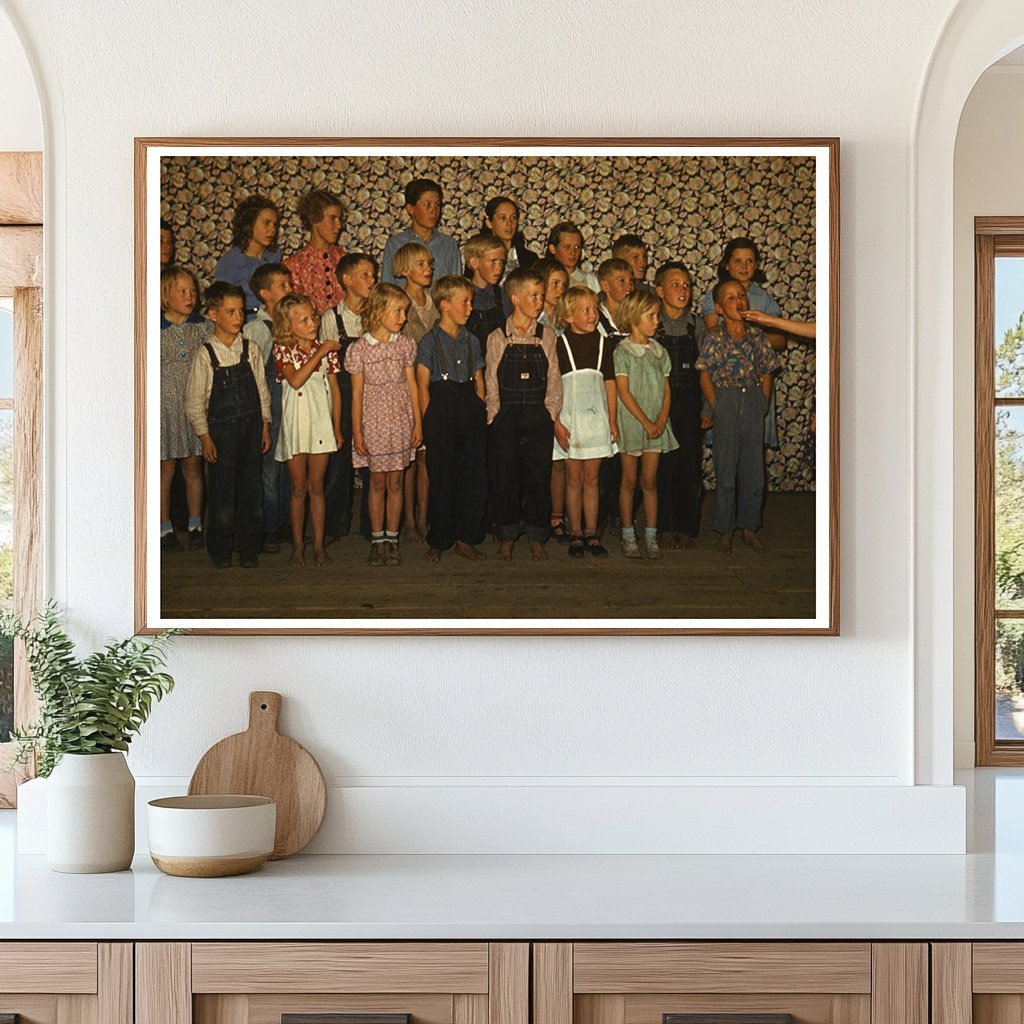 Schoolchildren Singing in Pie Town New Mexico 1940 - Available at KNOWOL