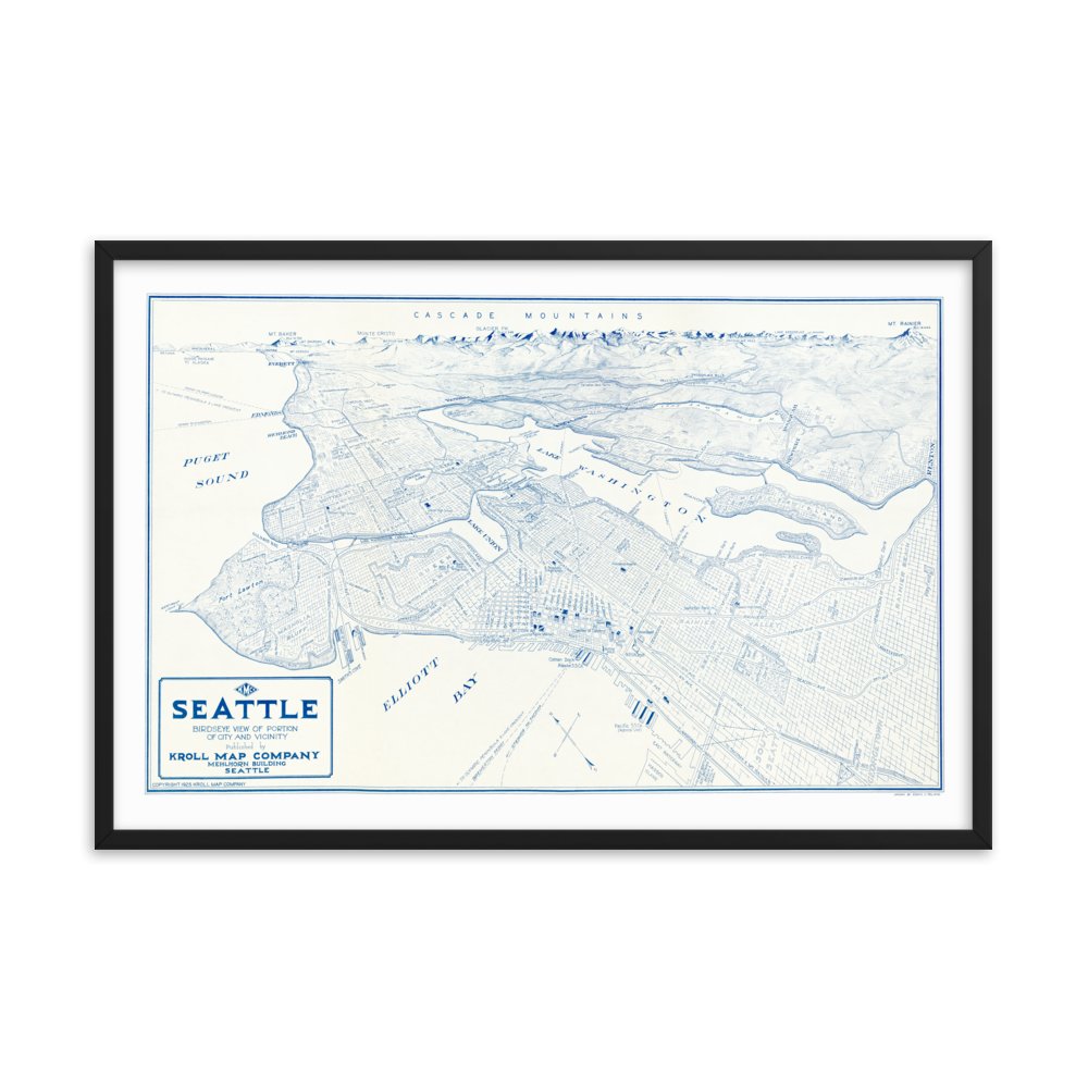 Seattle, Washington 1925 Framed - Available at KNOWOL