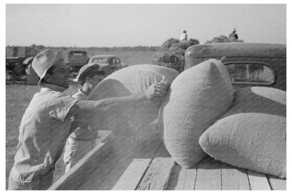 Sewing Rice Sacks in Crowley Louisiana September 1938 - Available at KNOWOL