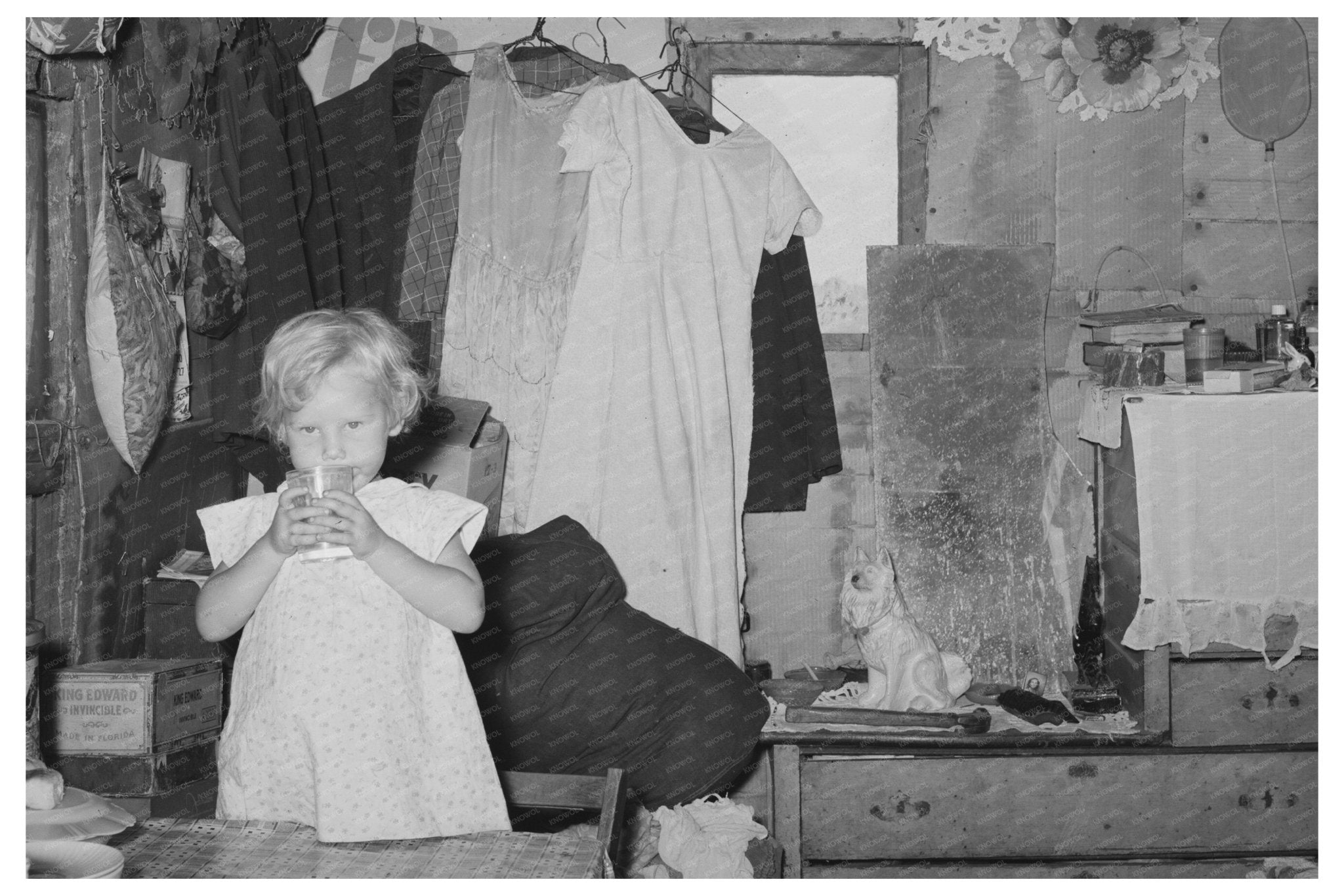 Shack Home Interior Mays Avenue Camp Oklahoma City 1939 - Available at KNOWOL