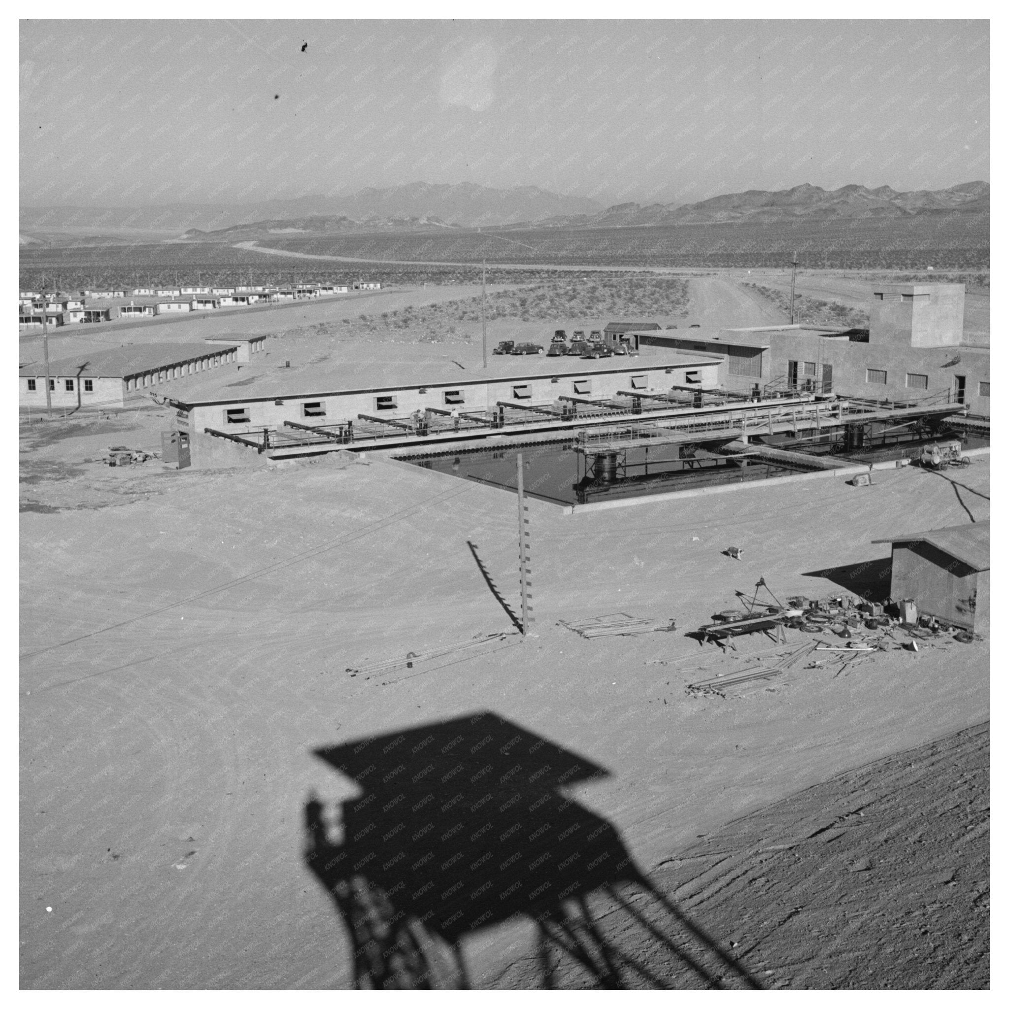 Shadow of Watchtower at Basic Magnesium Plant 1940s - Available at KNOWOL