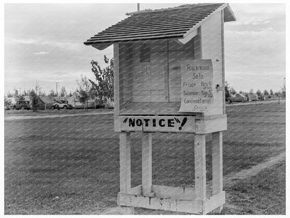 Shafter Camp Bulletin Board for Migrant Workers 1938 - Available at KNOWOL