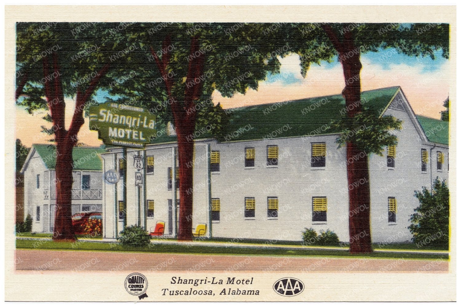 Shangri - La Motel Vintage Postcard Tuscaloosa 1930 - 1945 - Available at KNOWOL