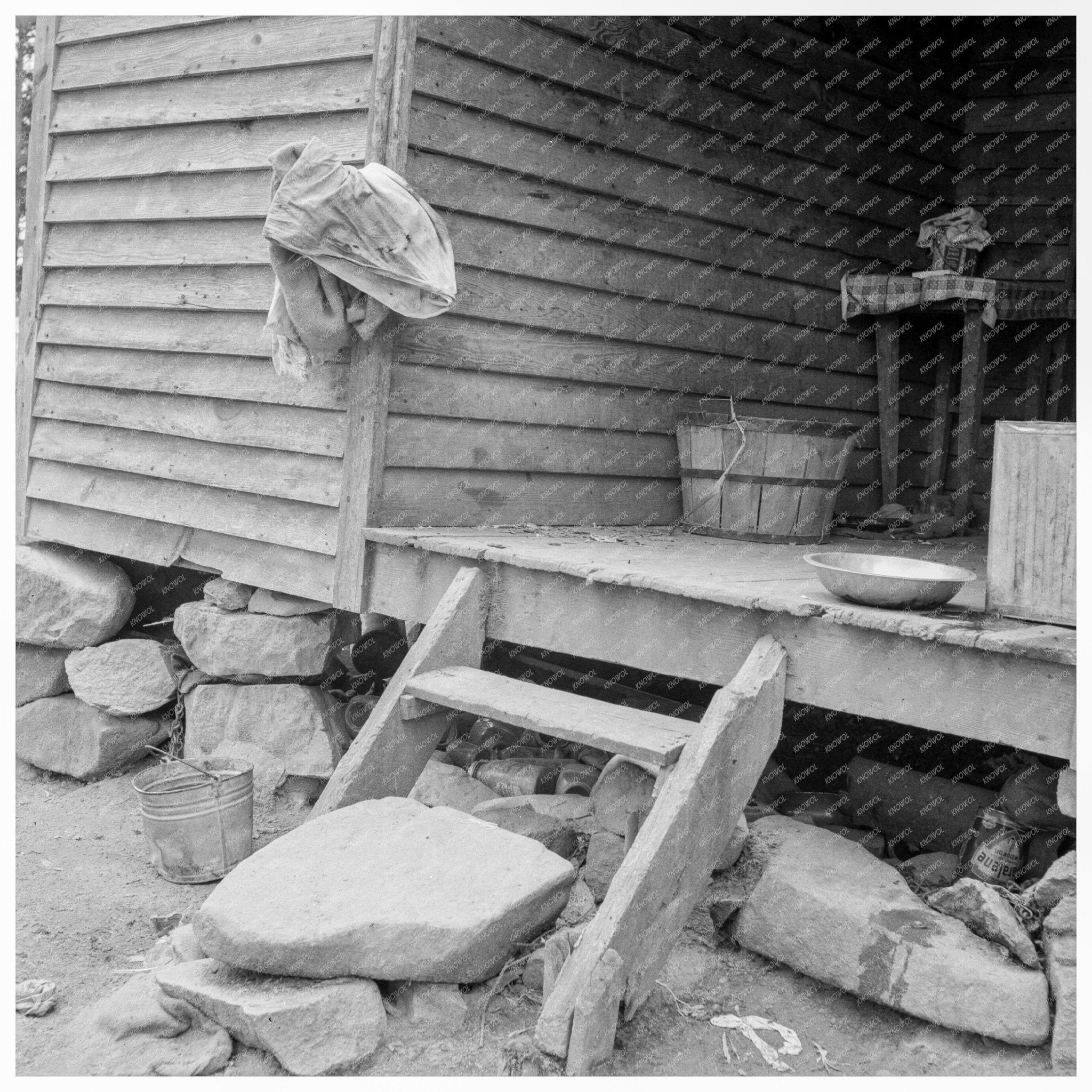 Sharecropper Cabin Porch in Person County 1939 - Available at KNOWOL