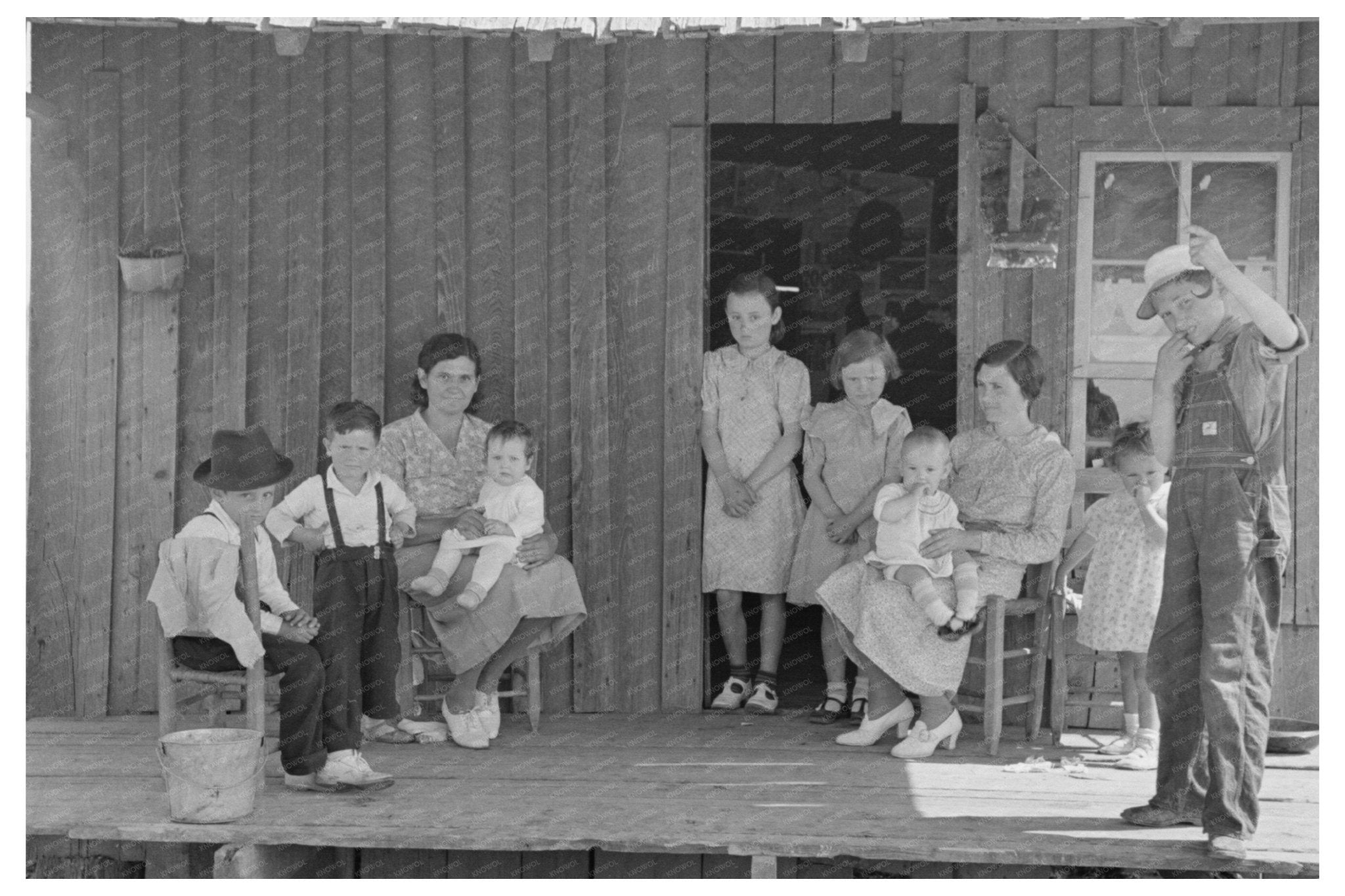 Sharecropper Family on Porch New Madrid County Missouri 1938 - Available at KNOWOL