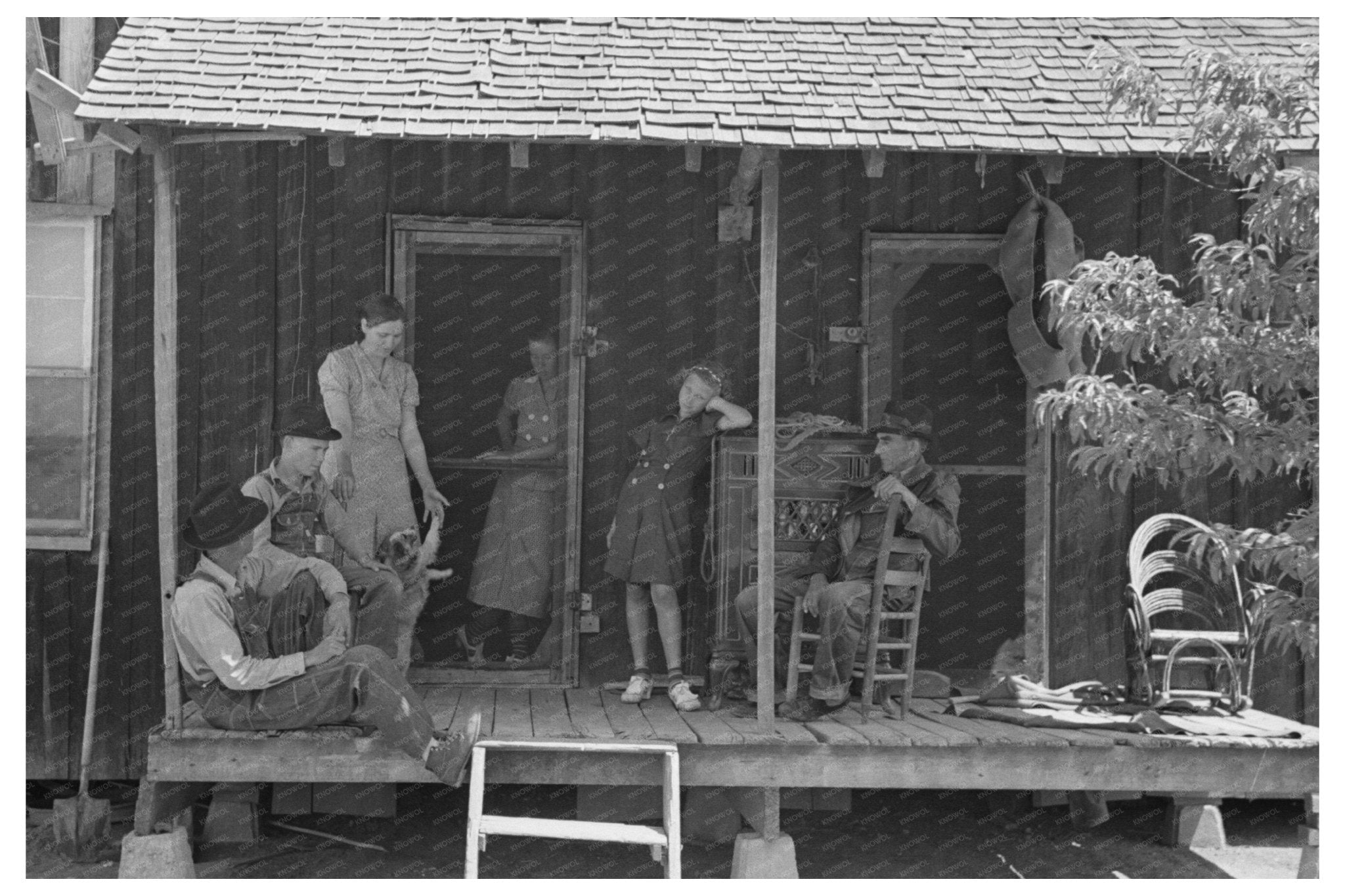 Sharecroppers Family on Porch New Madrid County 1938 - Available at KNOWOL