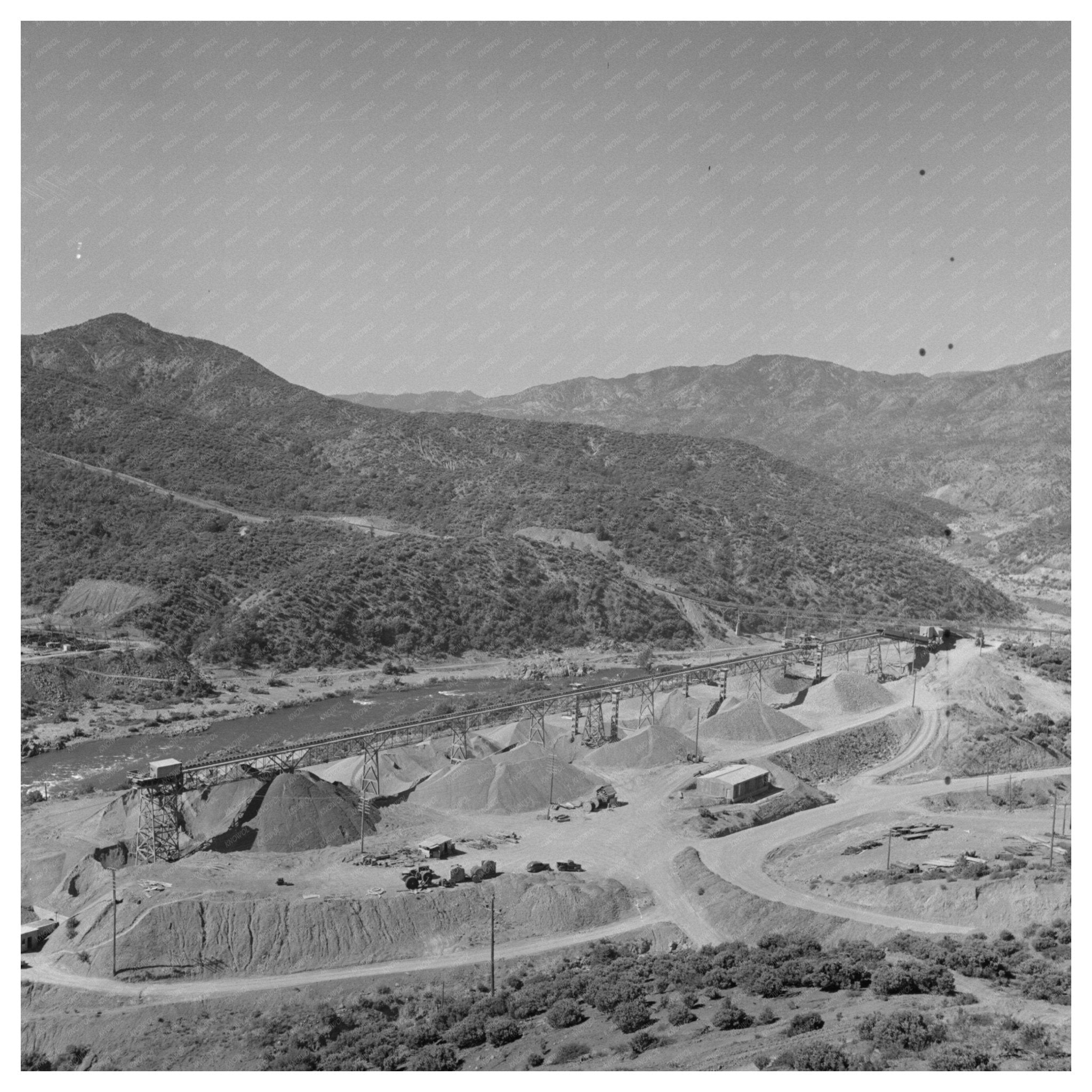 Shasta Dam construction site June 1942 vintage photo - Available at KNOWOL