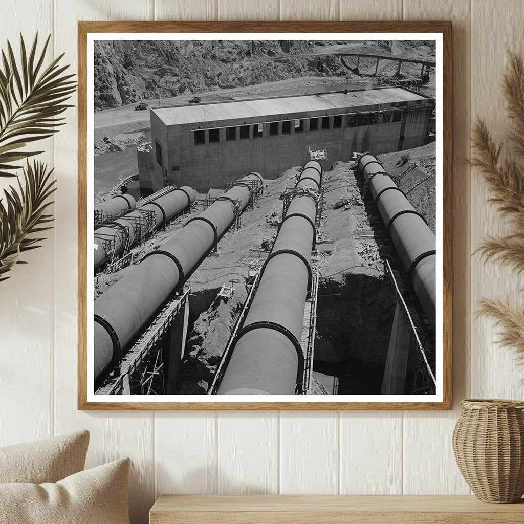 Shasta Dam Penstocks Vintage Image June 1942 - Available at KNOWOL