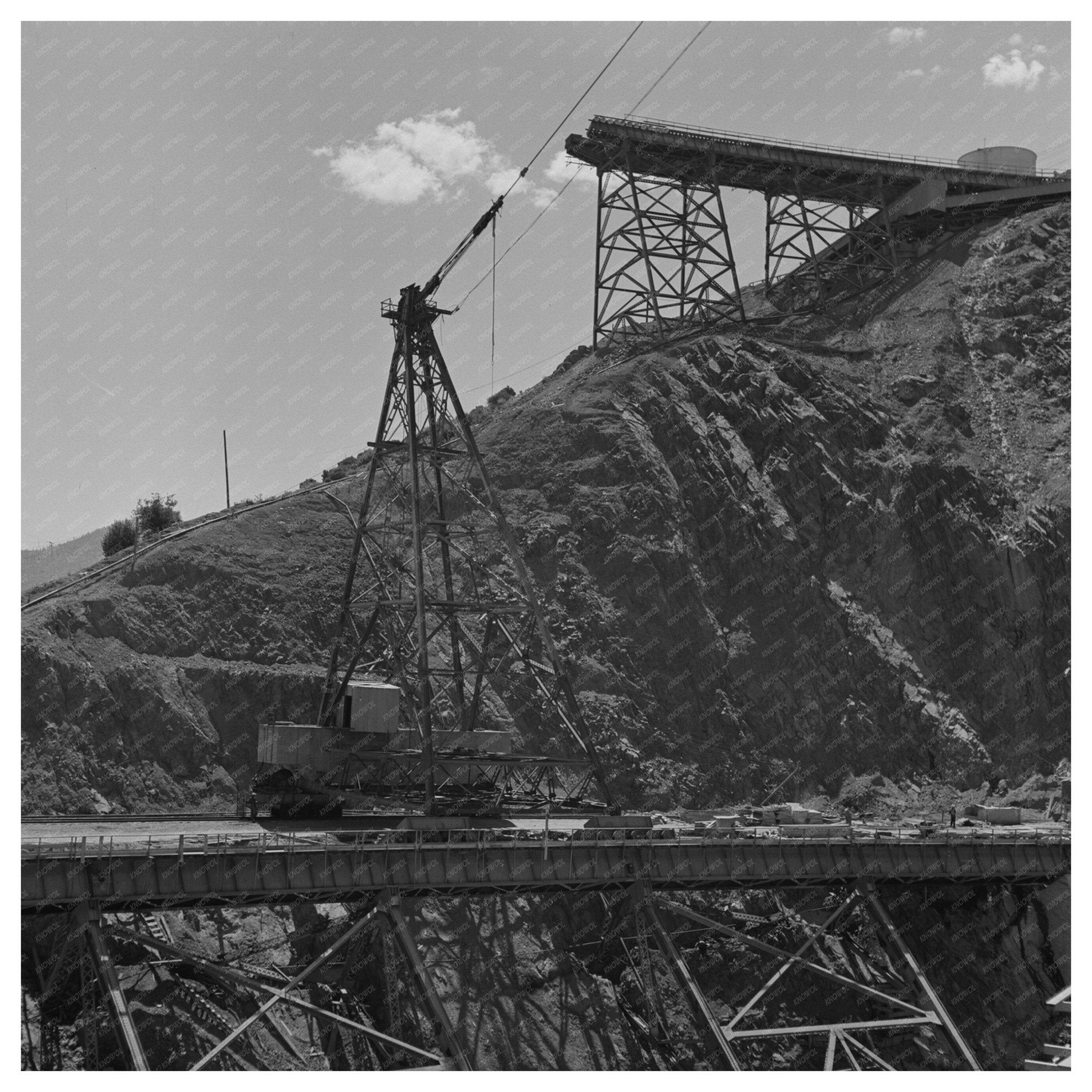 Shasta Dam Tail Tower Construction June 1942 - Available at KNOWOL