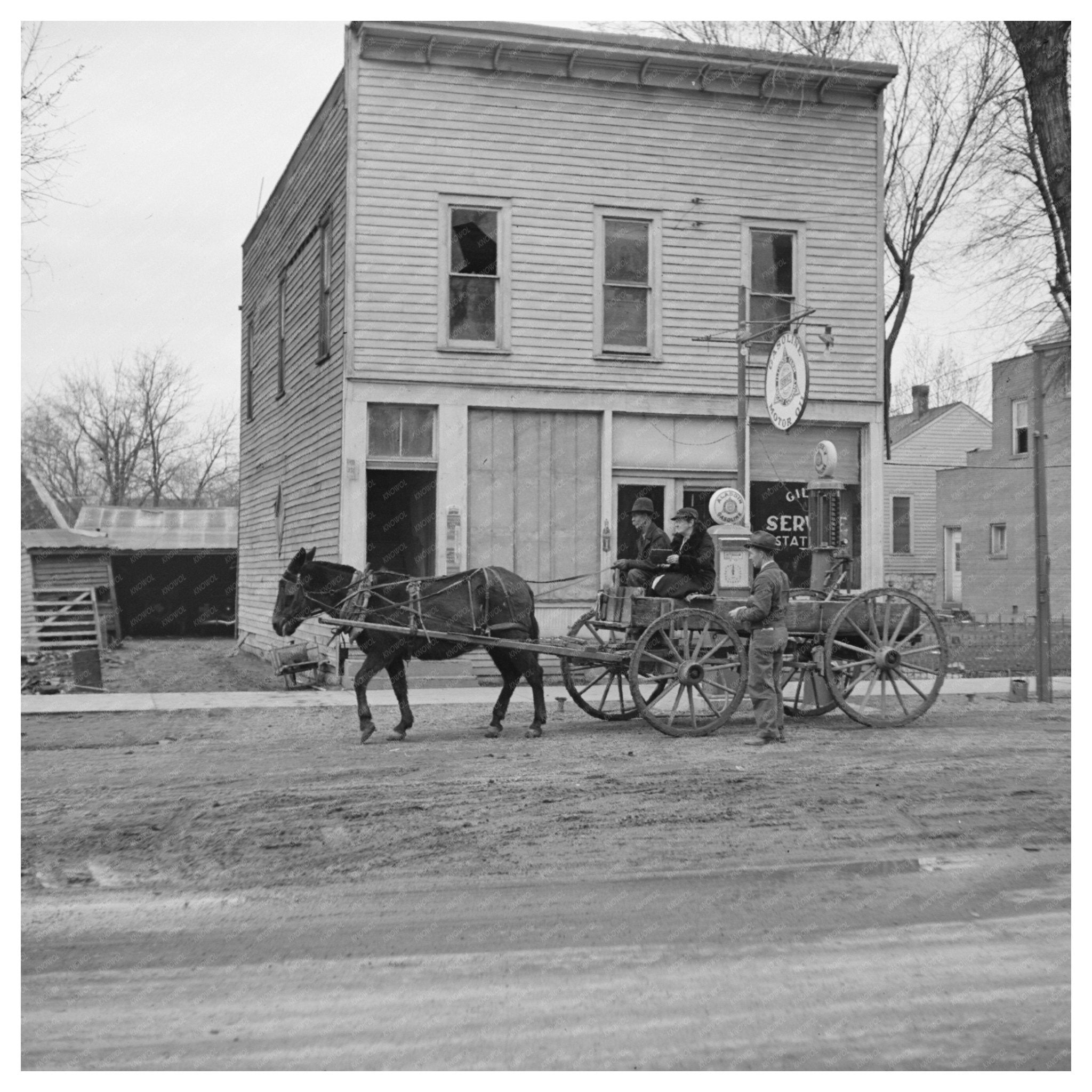 Shawneetown Illinois Street Scene April 1937 - Available at KNOWOL