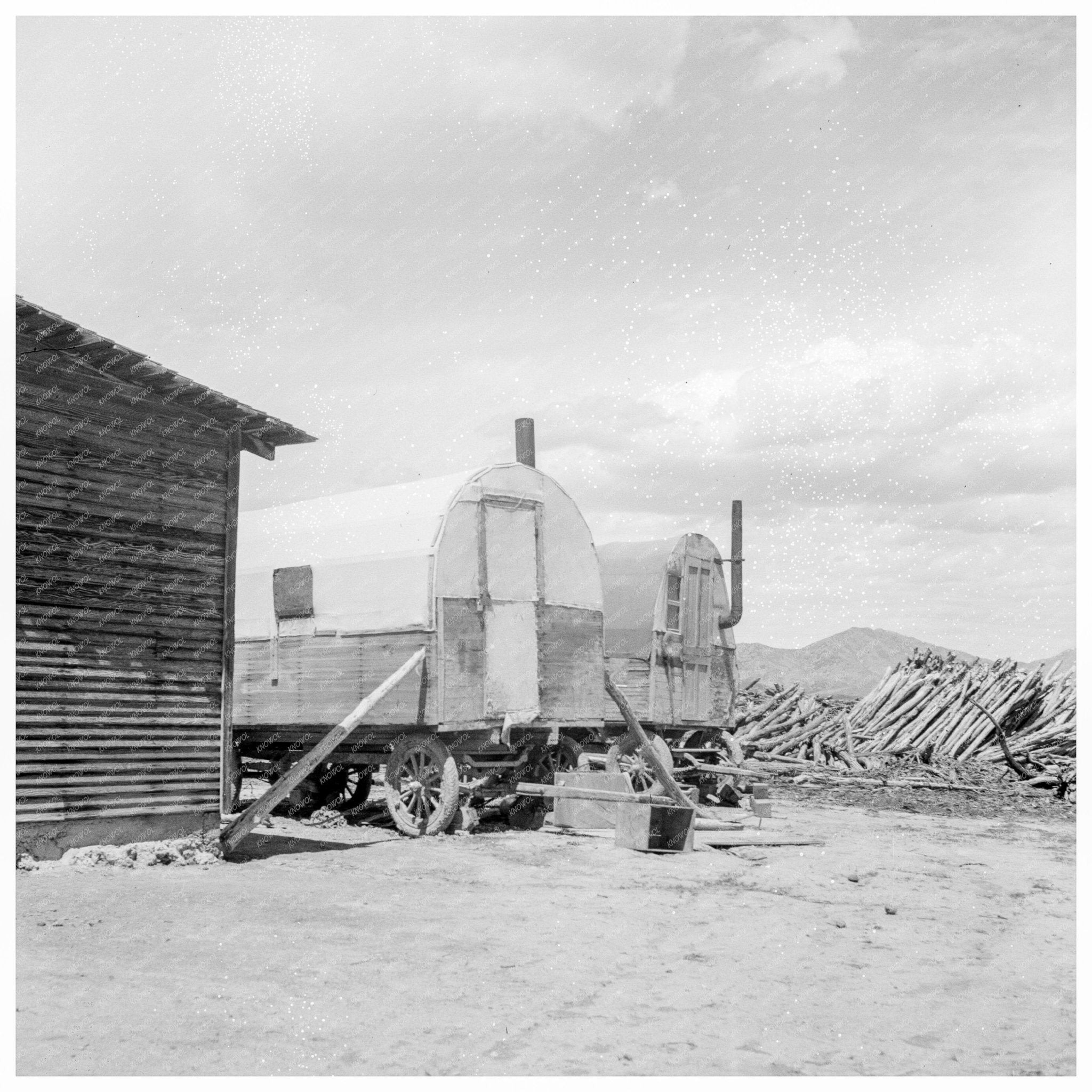 Sheep Wagons on Dry Land Project Utah 1936 - Available at KNOWOL