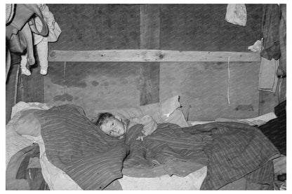 Sick Child in Bed Trailer Home Sebastian Texas February 1939 - Available at KNOWOL