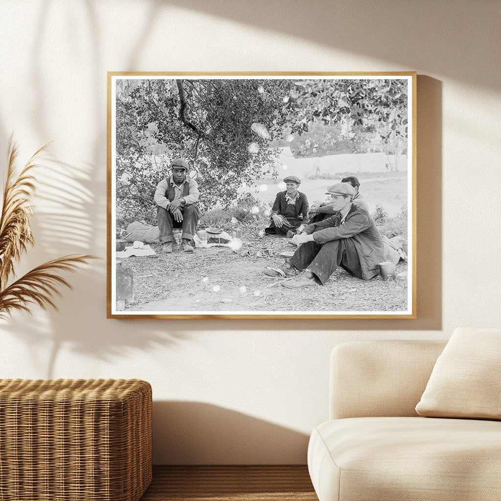 Single Men Camping by Roadside in Nipomo 1935 - Available at KNOWOL