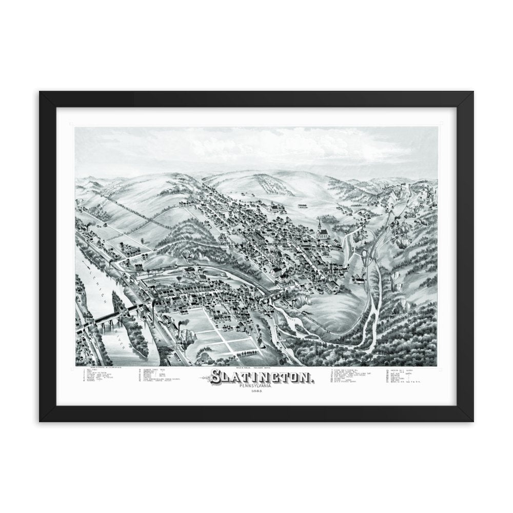 Slatington PA 1883 Framed - Available at KNOWOL