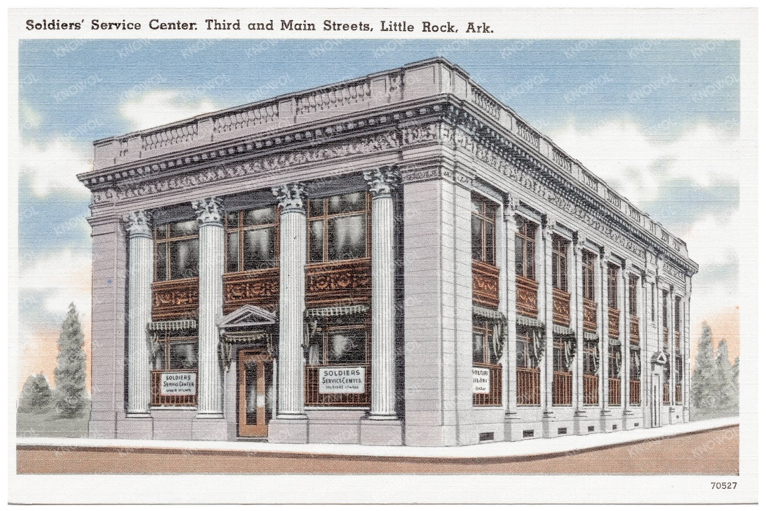 Soldiers Service Center Little Rock Postcard 1930 - 1945 - Available at KNOWOL