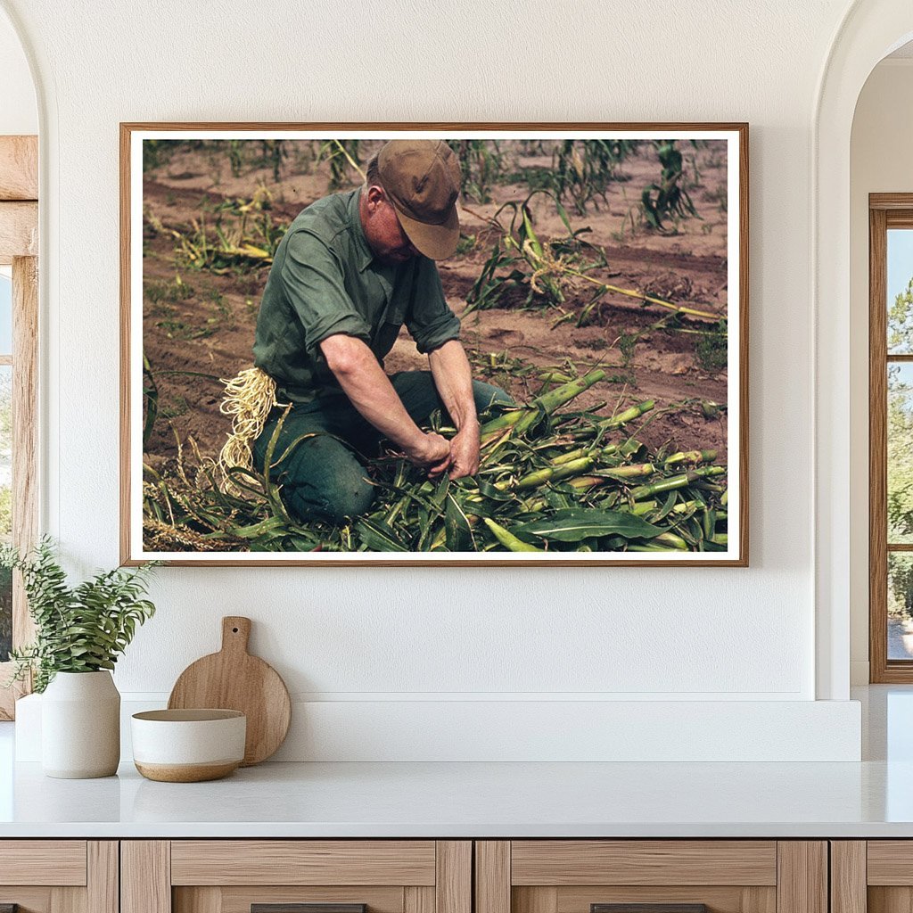 Son of Homesteader Tying Corn Bundles in Pie Town 1940 - Available at KNOWOL