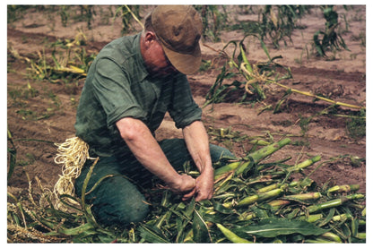 Son of Homesteader Tying Corn Bundles in Pie Town 1940 - Available at KNOWOL