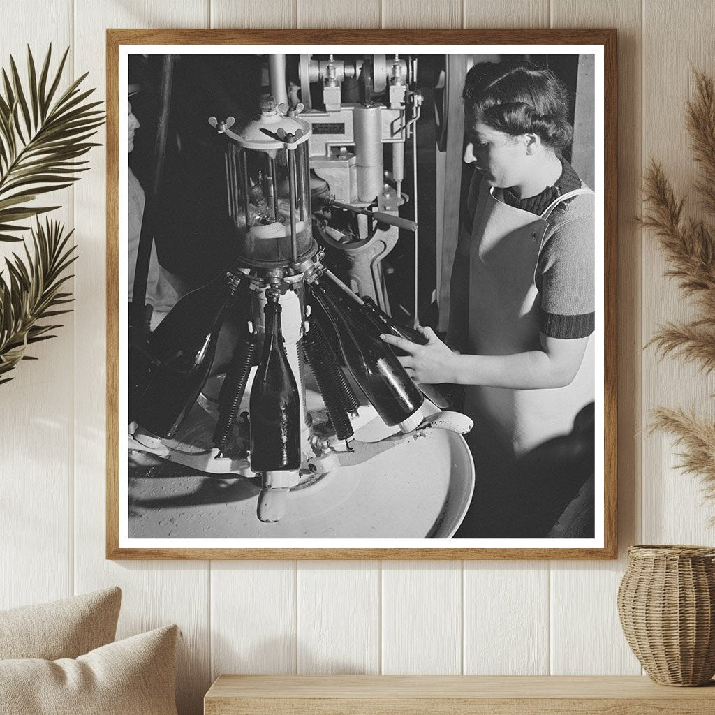 Sonoma County Winery Workers Filling Champagne Bottles 1942 - Available at KNOWOL