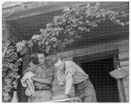 Sons of Hop Farmer Washing Up Oregon August 1939 - Available at KNOWOL