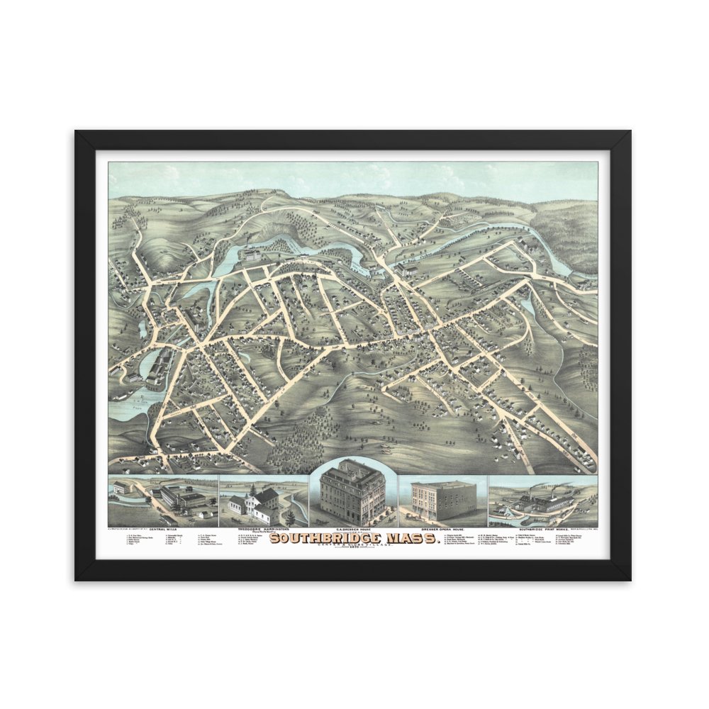 Southbridge MA 1878 Framed - Available at KNOWOL