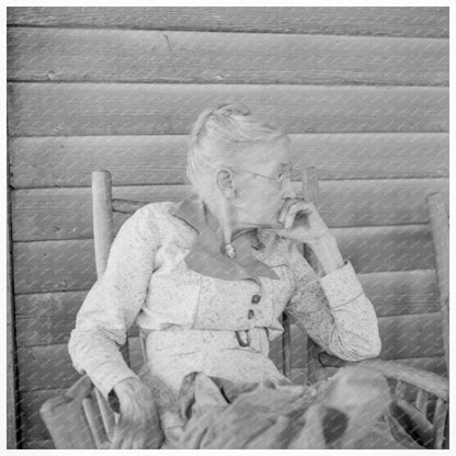 Southern Lady on Veranda at Wray Plantation July 1937 - Available at KNOWOL