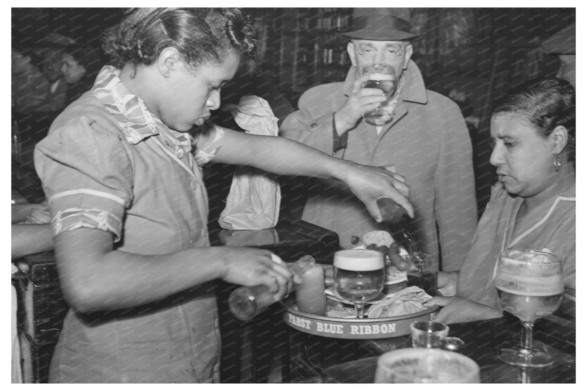 Southside Chicago Tavern Scene April 1941 Black and White Photo - Available at KNOWOL