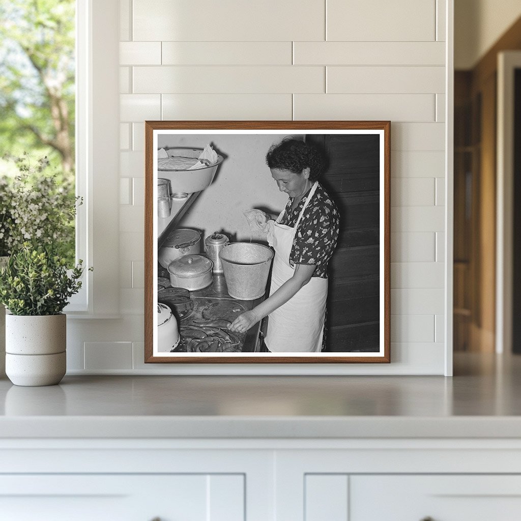 Spanish - American Woman Baking Bread in Taos New Mexico 1939 - Available at KNOWOL