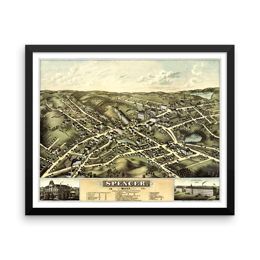 Spencer, Mass 1877 Framed - Available at KNOWOL