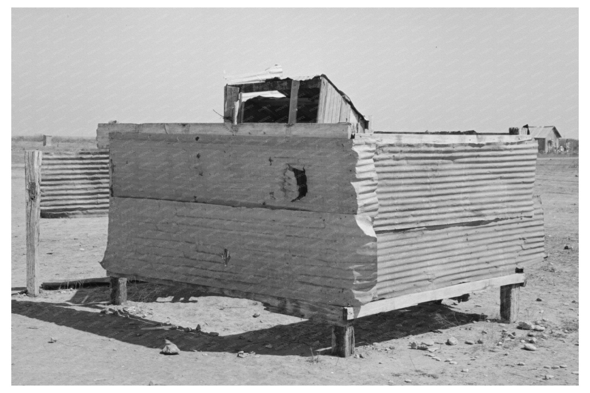 Spinach Cutter Privy La Pryor Texas March 1939 - Available at KNOWOL