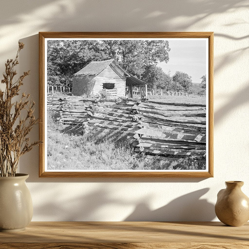 Split - log Fence in North Central Arkansas 1938 - Available at KNOWOL