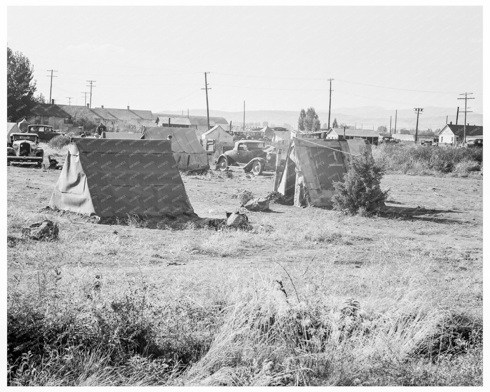 Squatter Camp in Potato Town Oregon 1939 - Available at KNOWOL