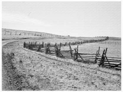 Squaw Creek Valley Road Idaho 1939 with 1890 Fence - Available at KNOWOL