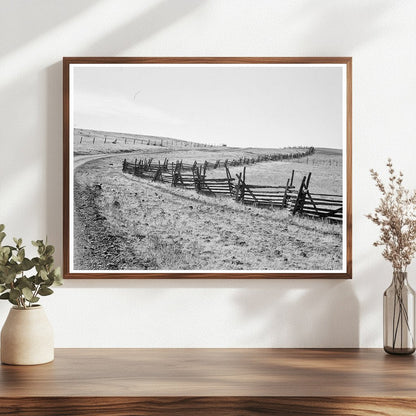 Squaw Creek Valley Road Idaho 1939 with 1890 Fence - Available at KNOWOL